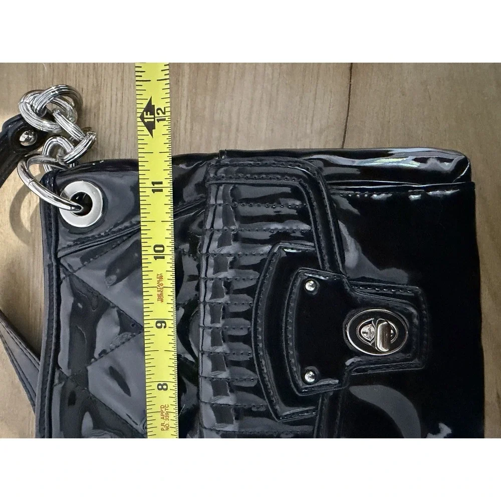 Coach Black Patent Leather Poppy  Shoulder Bag 18673 Purse Y2K F